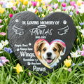 Personalized Heart Shaped Pet Grave Marker | Custom Photo & Text Dog Memorial Slate